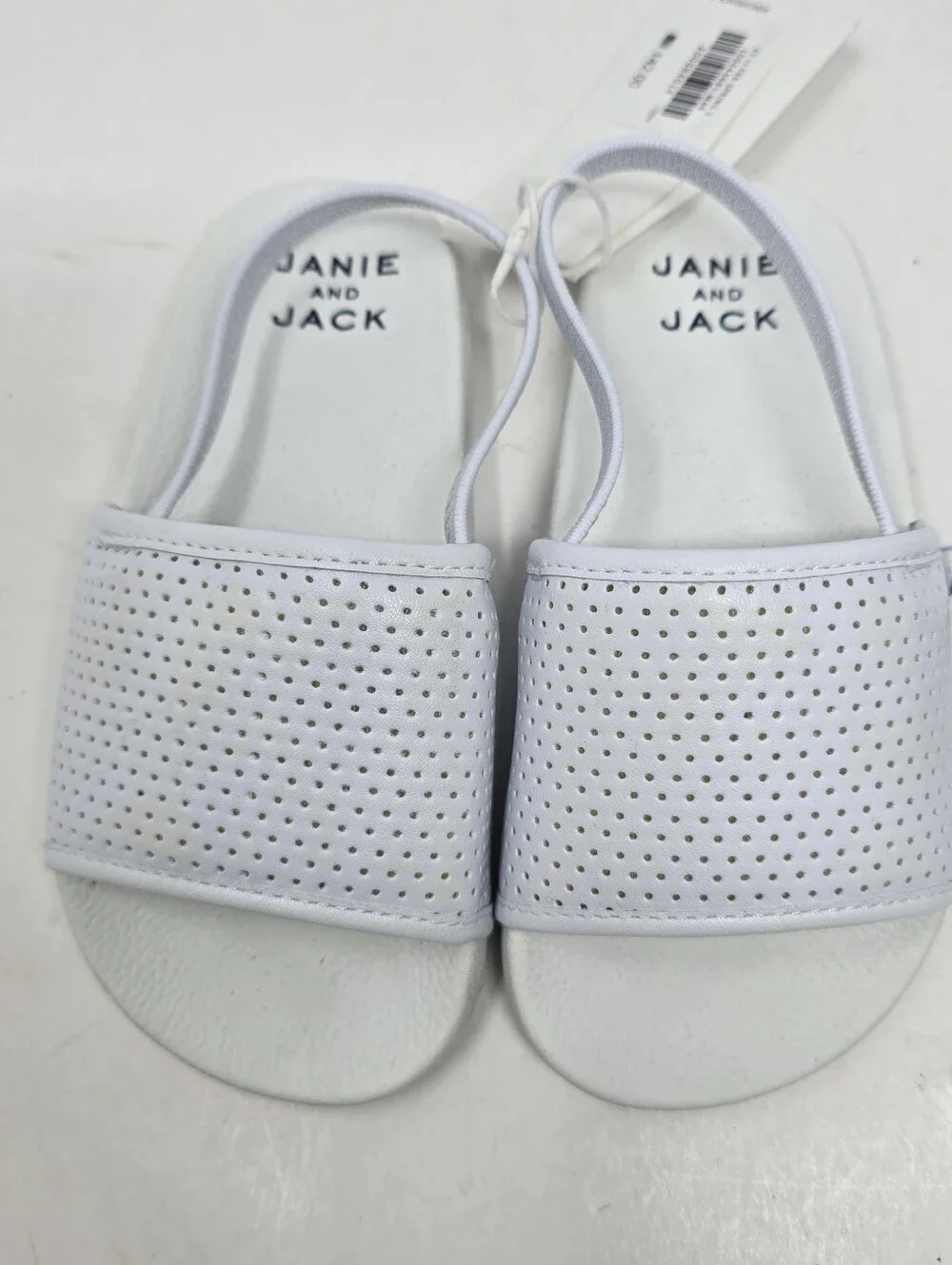 Janie And Jack Toddler Boys Size 8 Leather Loafers White Slides Sandals Bundle